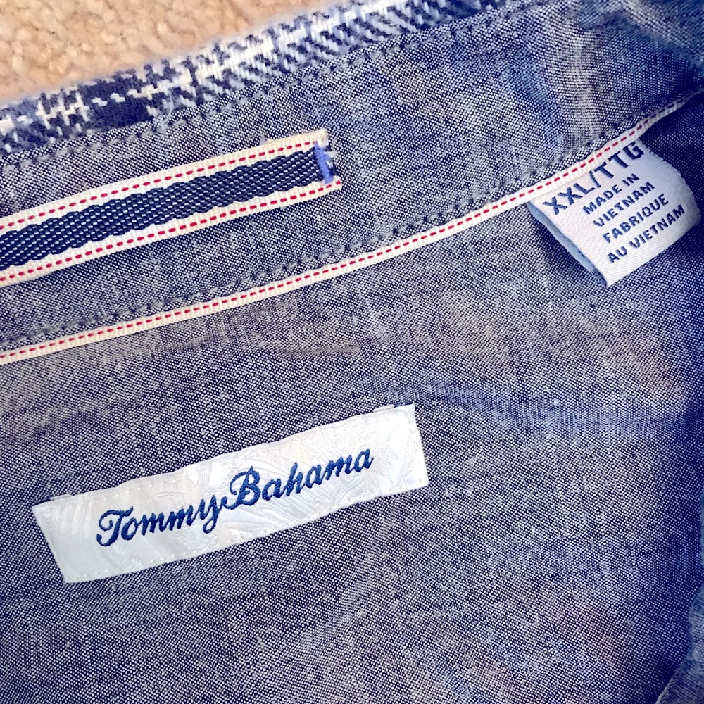 Tommy Bahama Heavyweight Flannel Shirt Mens Size XXL Plaid Blue White Cotton - Picture 4 of 14